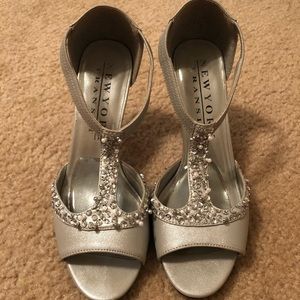New York Transit Silver Sequin Heels